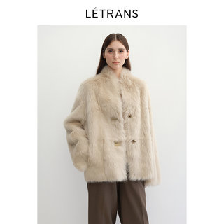 Yuanyi letrans snowy night morning fog importiertes toskanisches fell einteilige kleine kurze jacke aus geradem fell mit v-ausschnitt