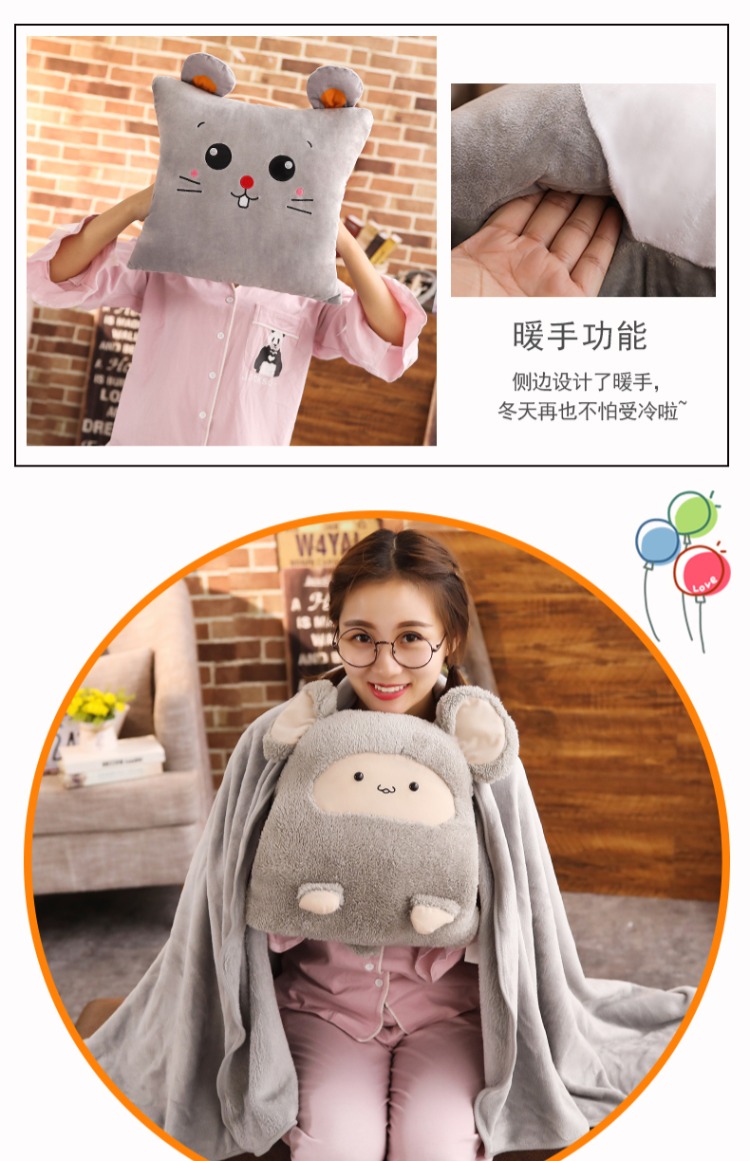 Gối công sở chăn kép sử dụng đệm gối nam và nữ máy lạnh chăn nap gối nhỏ ba trong một ấm tay bộ chăn gối văn phòng