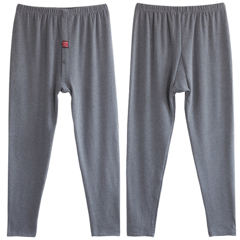 Add fertilizer and increase pure cotton men's loose mouth sanitary pants high waist loose mouth fat loose solid color long sanitary pants bottoming underwear