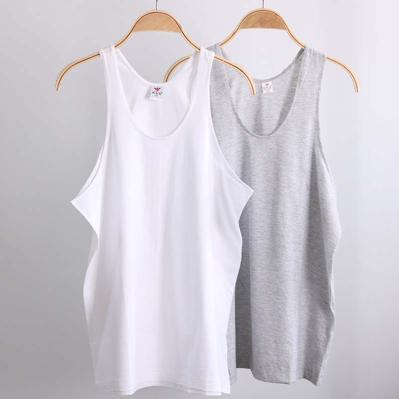 Middle-aged and elderly large size loose old-fashioned jersey vest summer dad cotton narrow shoulder singlet sleeveless shirt old man's shirt