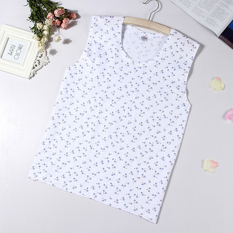 Trung niên và cũ ladies vintage cotton vest không tay vest kích thước lớn vai rộng tuổi áo mẹ mồ hôi áo sơ mi vải mẹ-in-law áo sơ mi