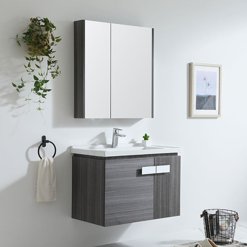 Bathroom cabinet combined small household lacquer-free board Nordic solid wood gray small small small small small number post modern toilet washing table