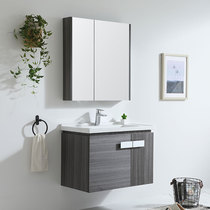 Bathroom cabinet combination small apartment type paint-free board Nordic solid wood Gray small small post-modern toilet wash table