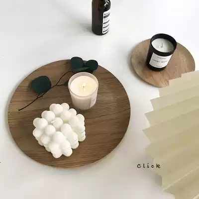 Click groceries Japanese and Korean ins Wood Manchuria tray tea tray cake plate jewelry shooting props