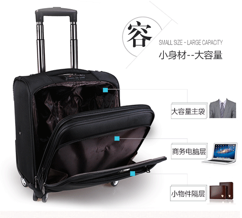 Kangaroo Hải quan không thấm nước Oxford Budden Khung gầm Cup 141820 Inch Mặt cắt ngang Mở rộng Đàn ông và phụ nữ Xe đẩy vali lock&lock