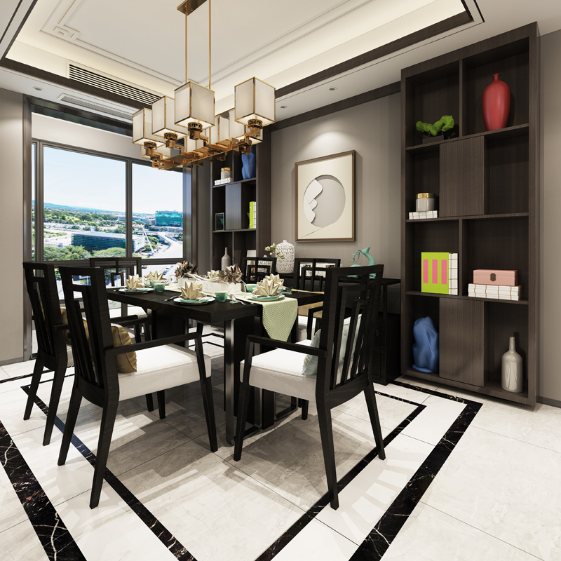 New Chinese all-solid wooden table and chair combination dining table modern simple light luxury rectangular white wax table