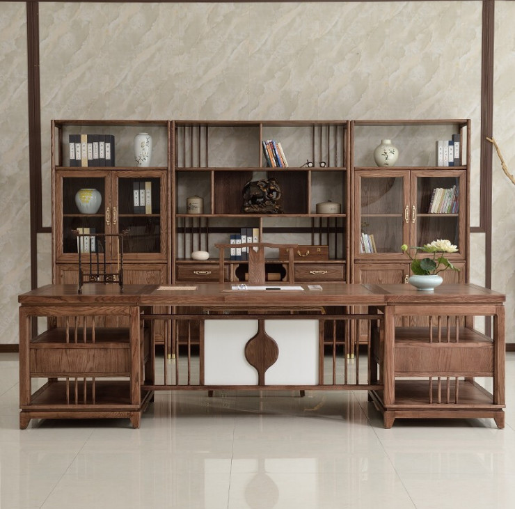 Modern minimalist boss desk desk chair combination supervisor manager desk office furniture solid wood president desk executive desk