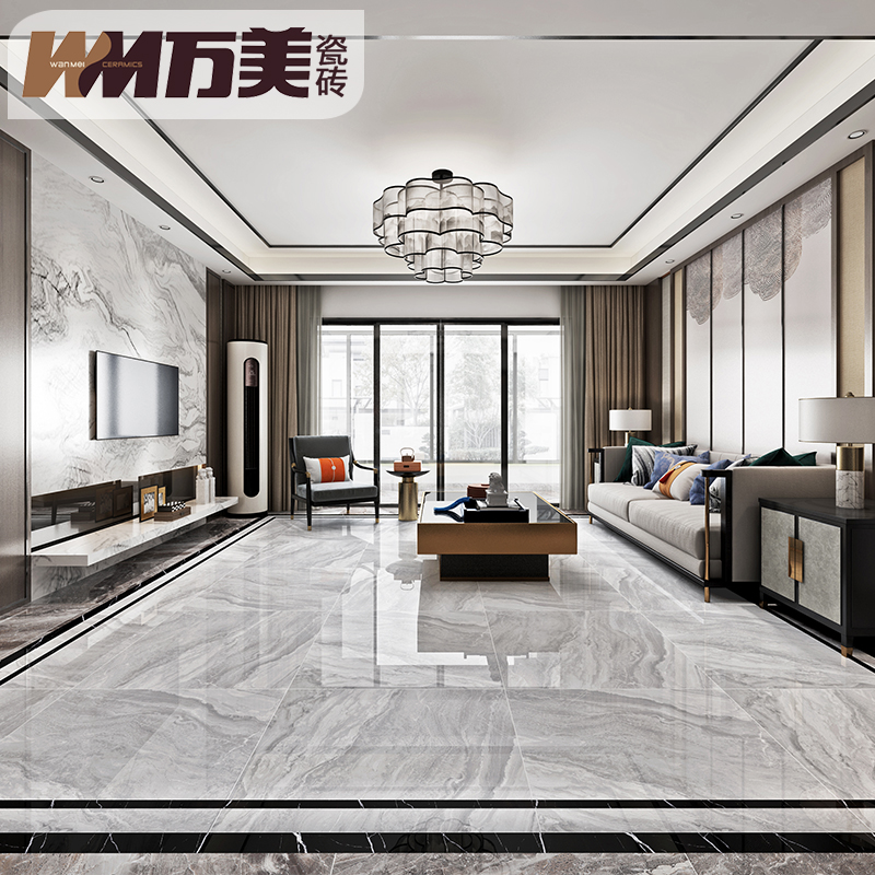 Wan Mei tile floor tile 800x800 original stone tile tile modern Nordic gray floor tile new anti-slip