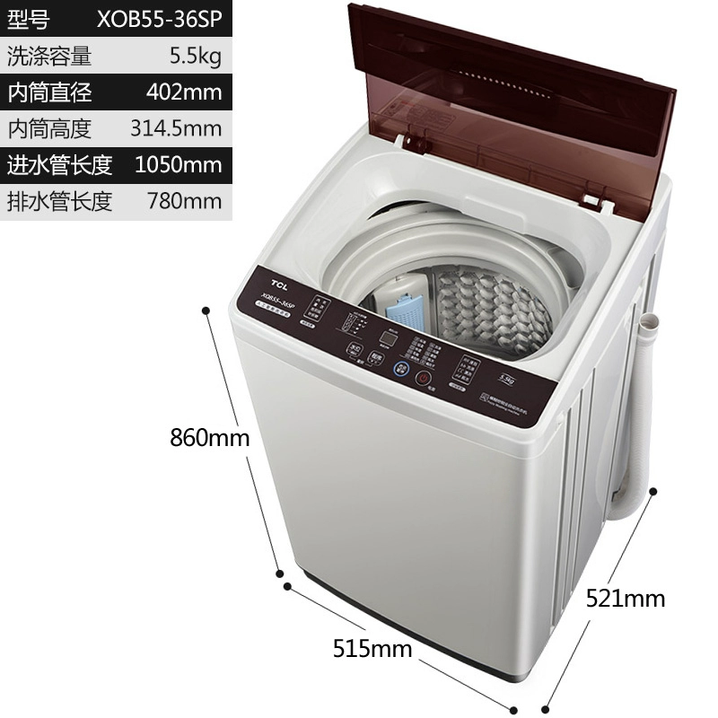 Máy giặt TCL XQB55-36SP 5,5 kg máy phát xung tự động tiết kiệm năng lượng cho thuê nhà ký túc xá nhỏ 68 - May giặt