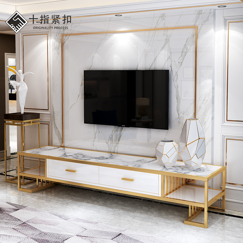 Nordic TV Cabinet small Apartment Home Living Room Floor Cabinet Hotel Apartment Audio-Visual Cabinet Coffee Table Combination