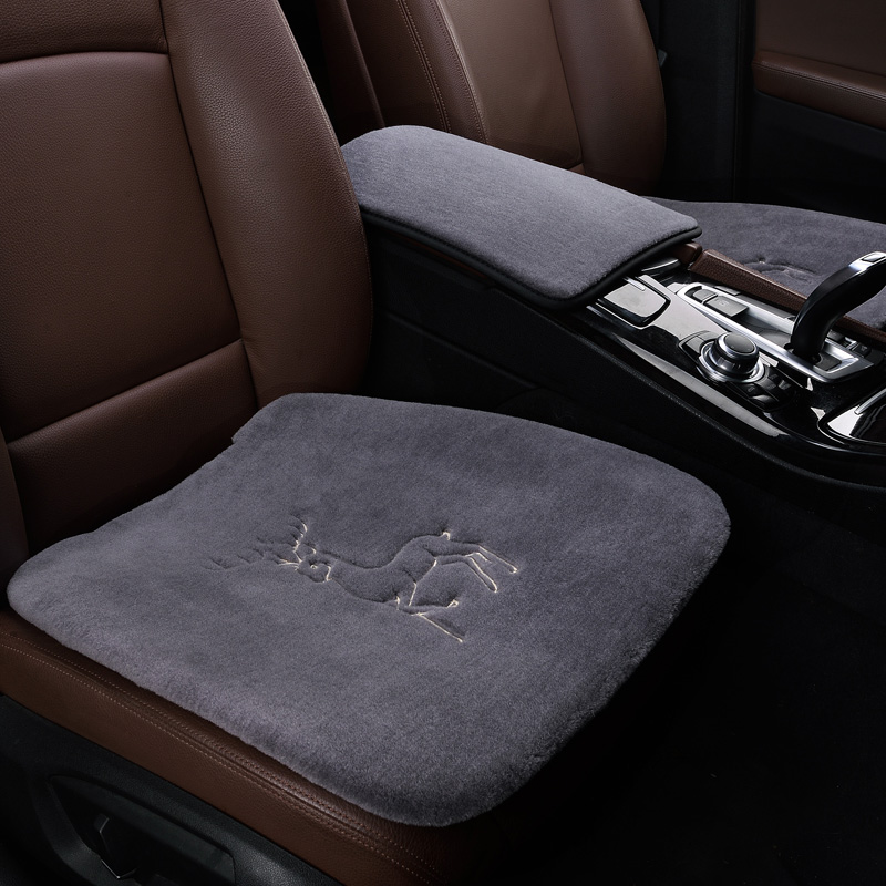 Car wool seat cushion no backrest single piece winter fashion short plush winter hair mat men's and women's car cushion seat cushion