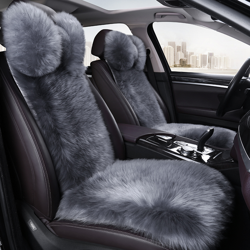 Pure wool pad car seat cushion winter warm single main driving winter cashmere plush small waist car seat cushion