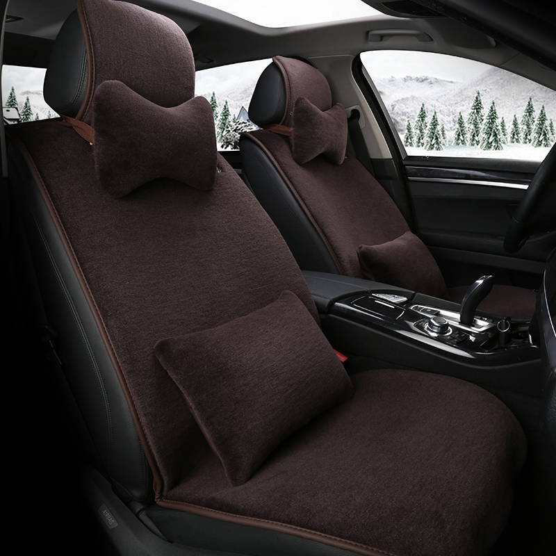 PURE WOOL CAR CUSHION WINTER WARM CASHMERE SHORT PLUSH BRIEF Fashion Seat Universal SUV Seat Cushion Complete
