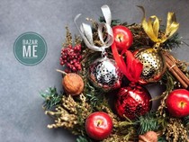 BAZAR ME Europe and America with sound effects Bluetooth small speaker Christmas ball decoration pendant three colors optional