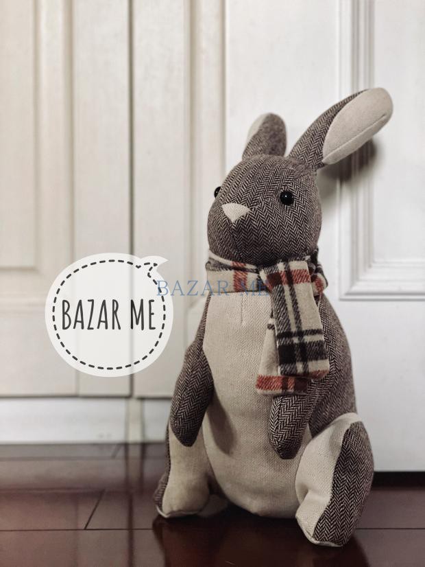 BAZAR ME OUR USA Pet - and - American Sandpacked Decorative Dolls Creative Gift Door - block Scarf Long - ear Rabbit
