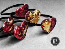 BAZAR ME European and American two-color flash film can change color three-dimensional heart shape party decoration childrens headband