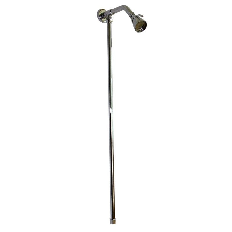 Exposed shower rod stainless steel straight pipe elbow copper zinc alloy fixed seat rain shower shower combination set