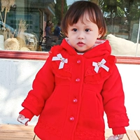 Пуховик, утепленная толстовка, красная длинная куртка для девочек, 1-4 лет, средней длины