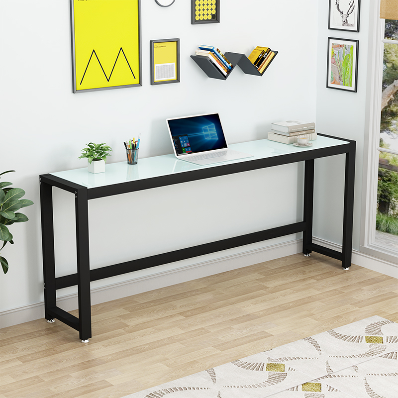 Tempered Glass Long Table, Simple Rectangular Table, Simple Narrow Computer Desk, Wall-Mounted Desk, Economical Bedroom Furniture Tempered Glass Long Table, Simple Rectangular Table, Simple Narrow Computer Desk, Wall-Mounted Desk, Economical Bedroom Furniture