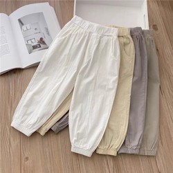 Children's anti -mosquito pants boys spring and autumn thin pants girl pants pants babies in the pants of big children casual pants summer models