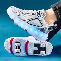 2024 New Heelys Shoes Boys Roller Skates Elementary School Edition Girls Wheeled Shoes Four-Wheels Automatic Retractable Summer
