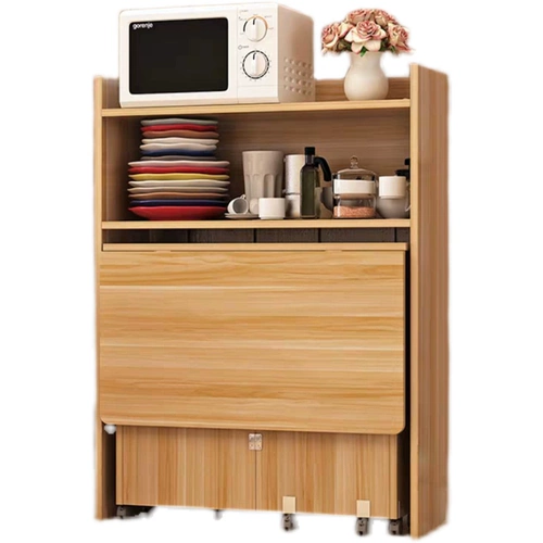 Складной обеденный стол для небольших квартир, простой круглый обеденный стол и комбинация бокового шкафа, прямоугольный подвижный стол, многофункциональный