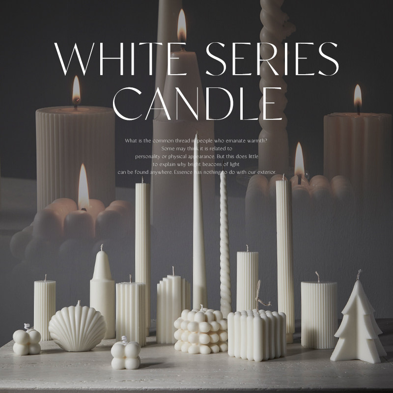 French retro white long scented candle holder niche senior household romantic wedding ceremony candlelight dinner decoration