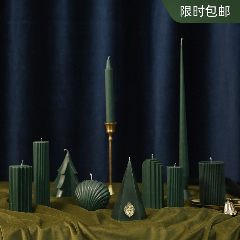 French vintage hand ink green smoke-free aroma candlesPremium romantic candlelight dinner fitting