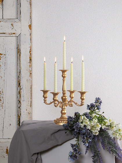 法式复古金属多头铁艺烛台底座家用香薰蜡烛托台烛光晚餐装饰摆件