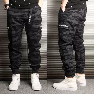 Hong Kong trendy brand Yu Wenle Jogger pants Jogger pants Camouflage tooling trousers Concealed drawstring pants men