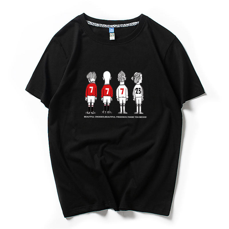 Hong Kong tide brand European and American cotton breathable short-sleeved large size loose sports T-shirt men's Hong Kong style printing round neck T-shirt