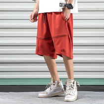 Hong Kong Boomer Hip Hop Sport Shorts Mens Day Department Draw Rope Pure Color Large Code Casual Brief Relaxation Summer 50% Pants