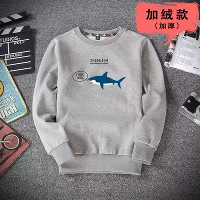 Hong Kong Chao brand Hong Kong style Spring and Autumn Sweater men's round neck print loose lovers large size ins long sleeve