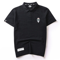 Hong Kong Tide Card 2022 Summer New Port Wind Short sleeves Male Seven Dragon Ball Embroidery Turnover POLO Shirt Mens Brief Compassionate Care