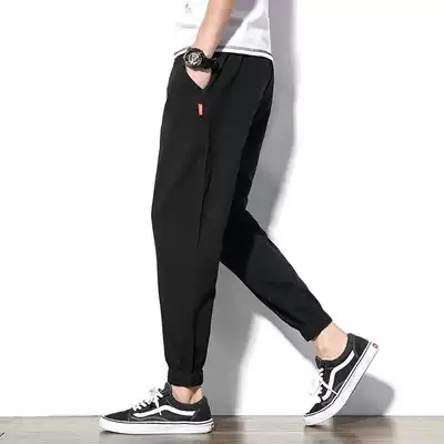 Hong Kong Tide Brand Summer Thin Pants Fat Harren Pants Korean Casual ankle-length pants Pants Men