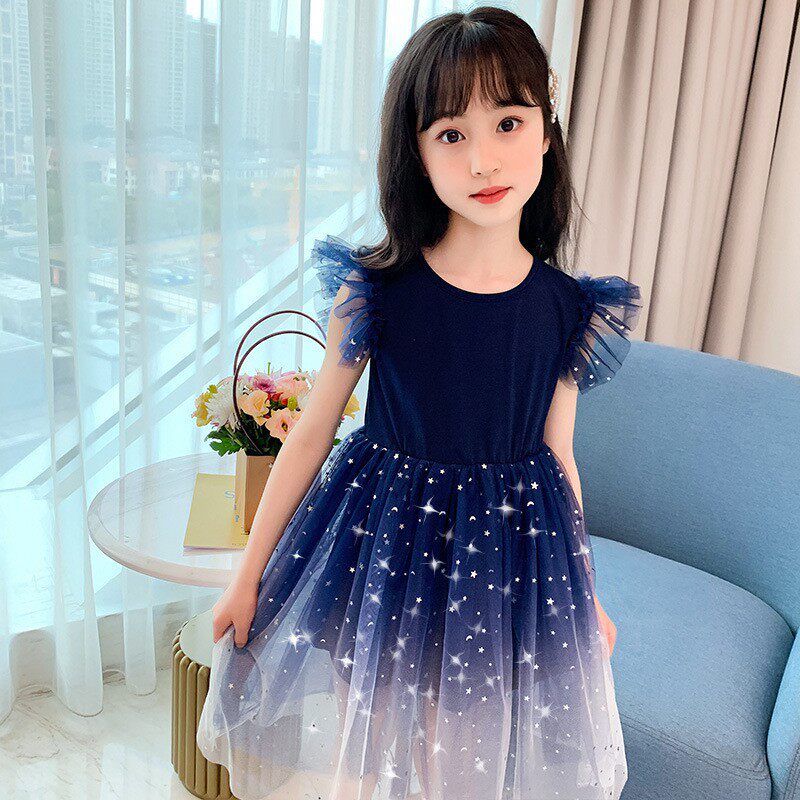 Girl Spring Summer New 2022 Foreign Dress Girl Spring Dress Summer Money Princess Dress Fluffy Dress Fluffy Children Suit Skirt