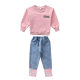 Girls' autumn suit 2022 new children's sweater denim autumn suit middle and big children's net red western style sports two-piece set