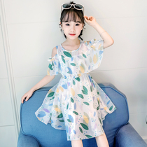 Girl Snowspun Dress Dress Summer Dress 2022 New Children Summer Super-Ocean Childrens Princess Dresses Tide