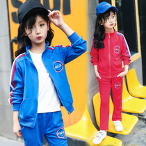 Children Girls 2022 Spring loaded with new wave CUHK Girl sports clothes little girl Chun Qiuwei clothing foreign air Two suits