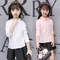 2018 Spring loaded girls undershirt thin section Spring and autumn long sleeve child T-shirt CUHK Girl girl lace blouse child clothing