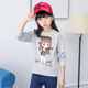 2019 mùa xuân và mùa thu mới của Girls dài tay phiên bản Hàn Quốc T-shirt trẻ em của váy áo len vòng cổ thời trang yang-phong cách của trẻ em.