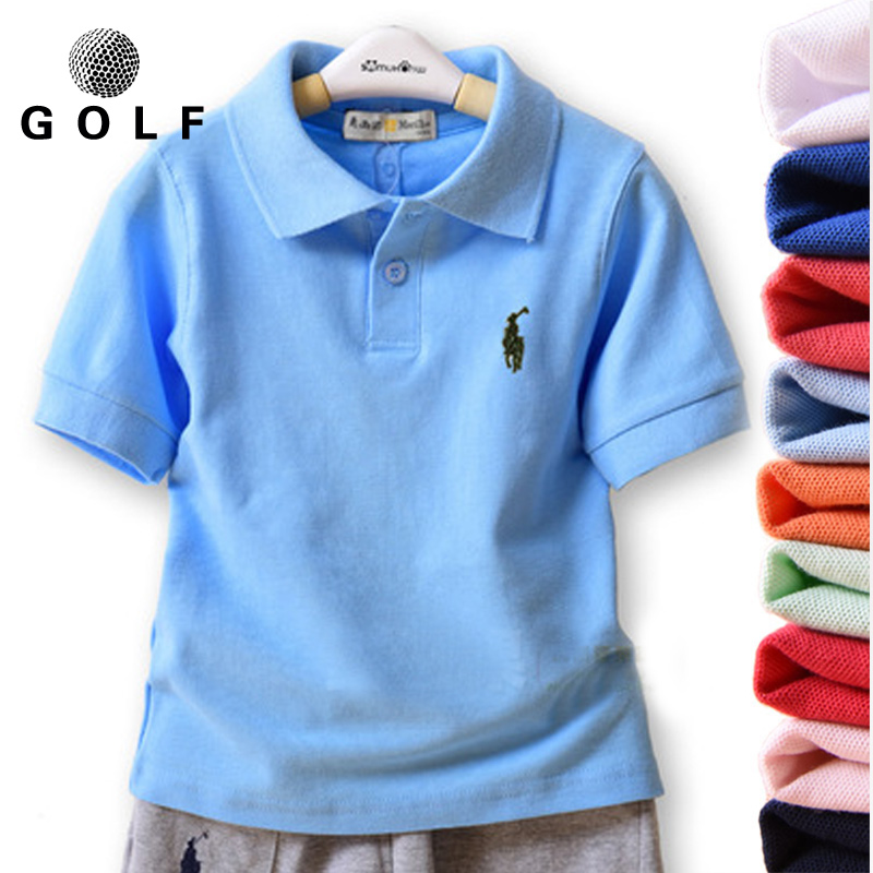 New children golf suit male and female child suit pure cotton short sleeve T-shirt CUHK Boy-mounted boy Summer polo shirt