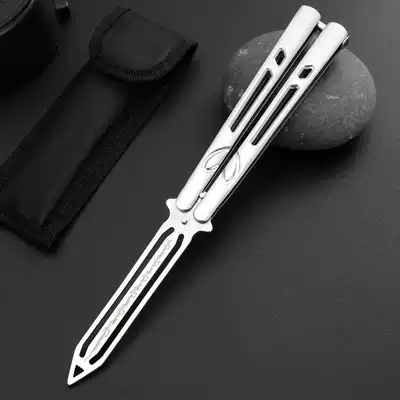 Butterfly knife throwing knife High-quality stainless steel beginner maintenance-free all-steel folding practice knife Training knife does not open the blade