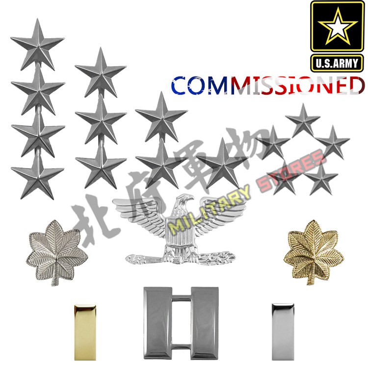 American metal badge Uniform dress epaulet collar Flower hat emblem Full set of officer rank Military fan collection film and television props