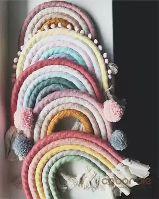 ins Nordic woven colorful tapestry rainbow wall hanging children's room decorations wall hanging home decoration