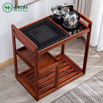 Chinese mobile tea car simple tea table home tea stand Wujinshi solid wood coffee table bubble kung fu tea small tea table