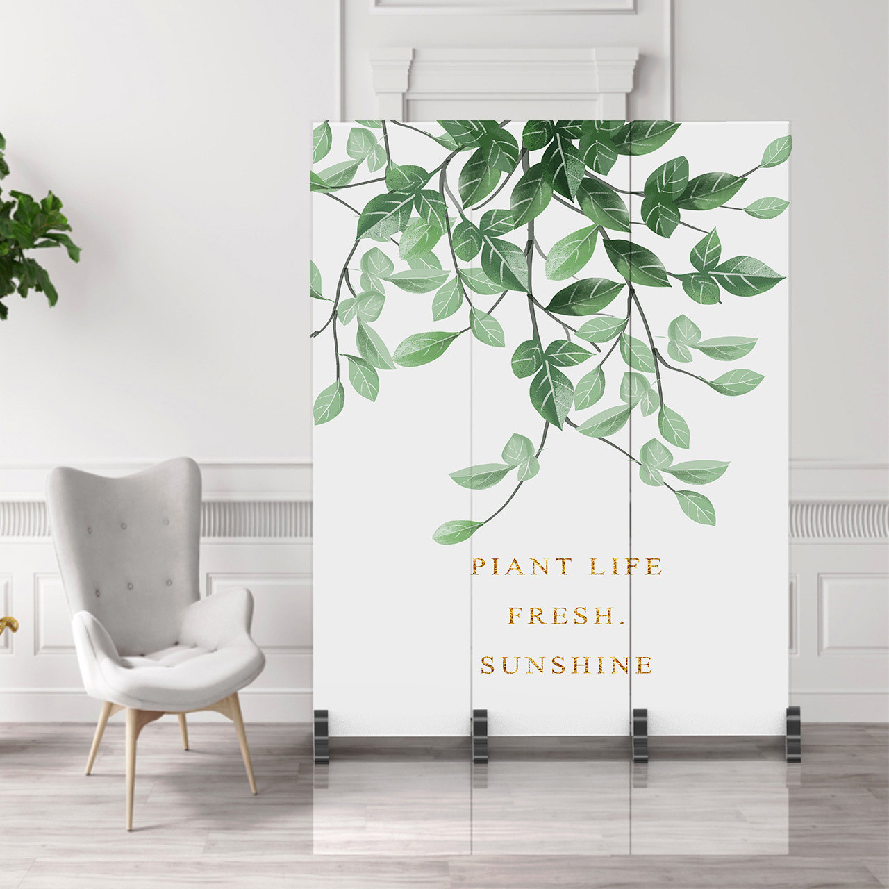 Nordic Screen Partition Wall Brief modern rental Living room Small family Type Easy mobile folding Office folding screen