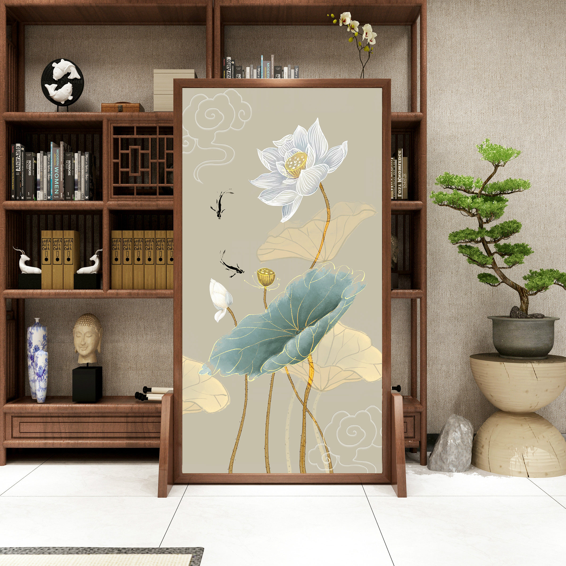 The new Chinese-style screen cuts off the living room entrance and the entrance is simple and modern and stylish bedroom to block the small household seat screen