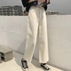 Mùa hè 2018 phiên bản mới của Hàn Quốc có thắt lưng cao là quần denim chín mỏng Quần trắng ống rộng ống rộng đồ nữ đẹp