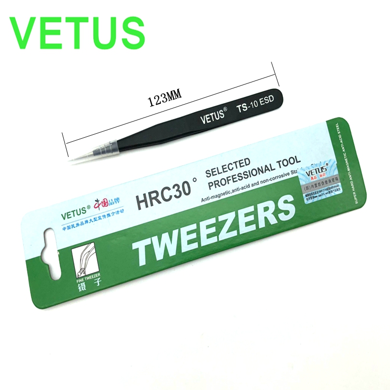 VETUS Vettes Straight Mouth Cut Spill Mouth Anti-Static Twezers TS-10 11 12 13 14 15